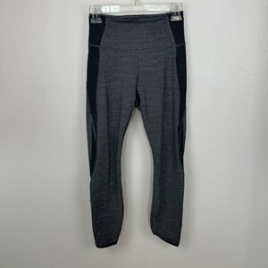 Lululemon Featherlight 7/8 Leggings 6 Gray Cropped Workout Active Gym Train Yoga